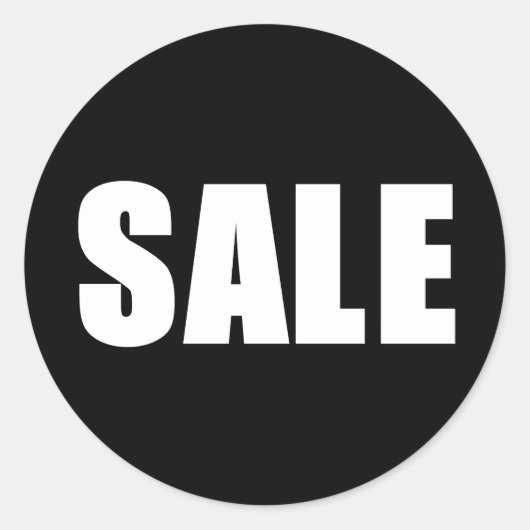 Vente Autocollant Rond Classique Fond Noir (Devant)