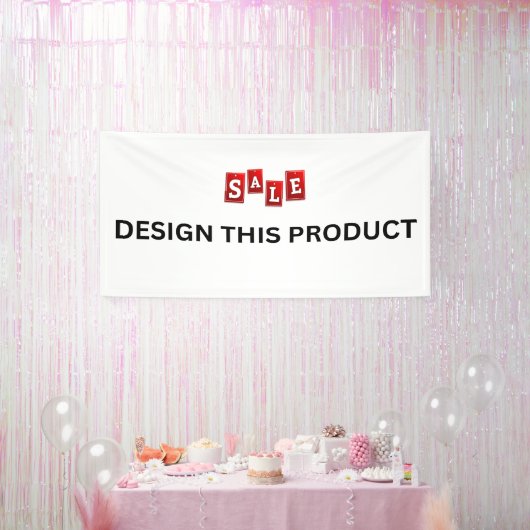 VENTE ! Bannière - 4'x8' - Intérieur - Sur mesure (Fête)