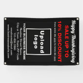 Vente d'action de grâces sur bannière noire (Horizontal)