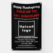 Vente d'action de grâces sur bannière noire (Verticale)