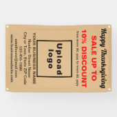 Vente d'action de grâces sur une bannière Brown lé (Horizontal)