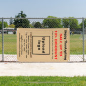 Vente d'action de grâces sur une bannière Brown lé (Insitu)