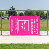 Vente d'action de grâces sur une bannière rose (Insitu)