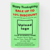 Vente d'action de grâces sur une bannière verte (Verticale)