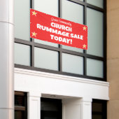 Vente de charité de l'église ! Bannière rouge pers (Bâtiment extérieur)