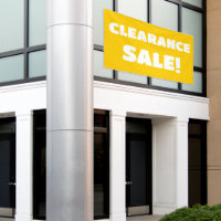 Vente de décharge ! Bannière jaune