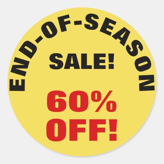 "VENTE DE FIN DE SAISON !" "60% DE BON !" sticker (Devant)