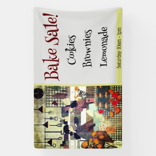 Vente de gâteaux ! Bannière Modèle d'illustration (Verticale)