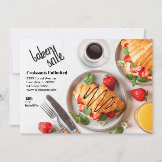 vente de gâteaux croissants invitation flyer (Devant)