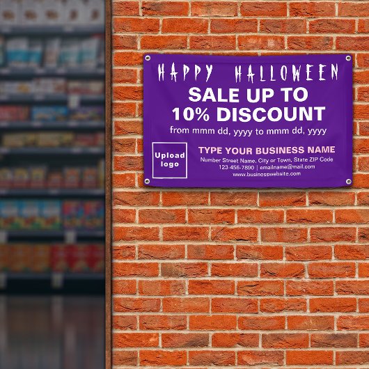 Vente de Halloween d'affaires sur une bannière rec