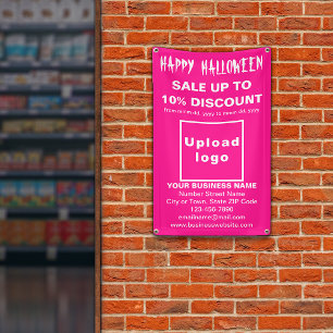 Vente de Halloween d'affaires sur une bannière ros