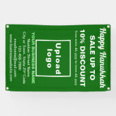 Vente de Hanoucca d'affaires sur une bannière vert (Horizontal)