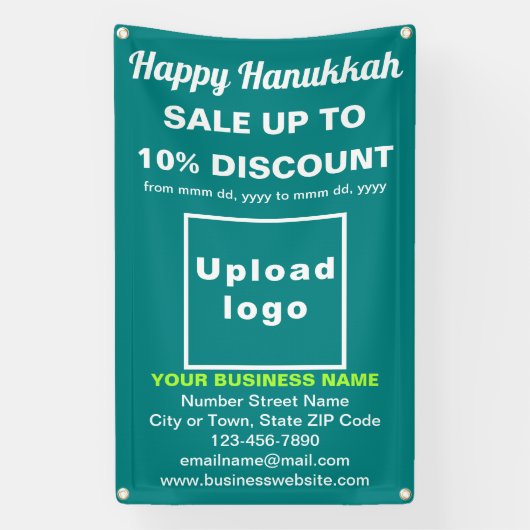Vente de Hanukkah d'affaires sur une bannière vert (Verticale)