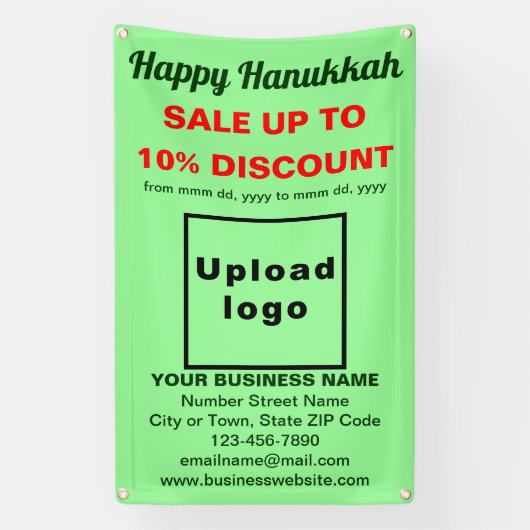 Vente de Hanukkah d'affaires sur une bannière vert (Verticale)