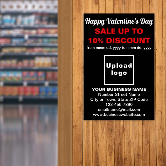 Vente de la Saint-Valentin sur une affiche noire