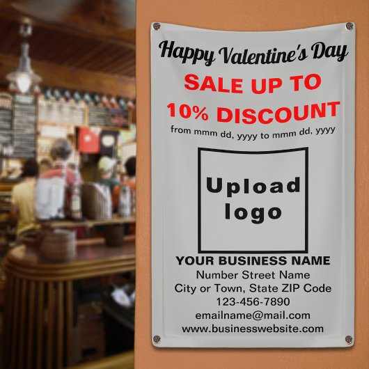 Vente de la Saint-Valentin sur une bannière grise