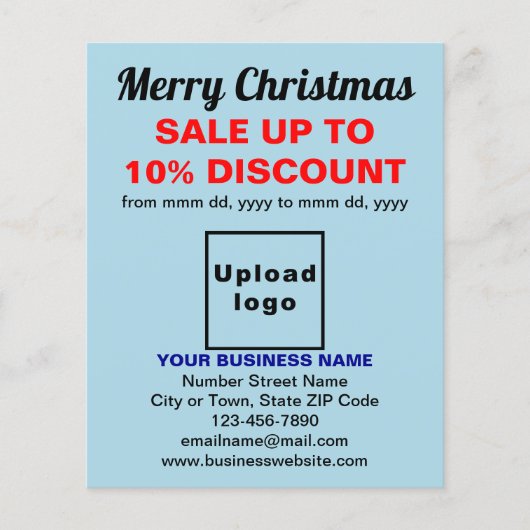 Vente de Noël d'affaires sur prospectus bleu clair (Devant)