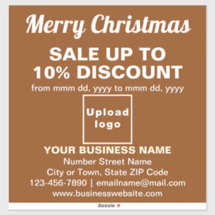 Vente de Noël Entreprise Autocollant Vinyle Marron