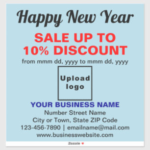 Vente de Nouvel An sur Sticker en Vinyle Bleu Lége