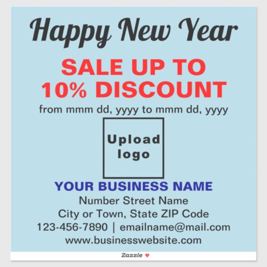 Vente de Nouvel An sur Sticker en Vinyle Bleu Lége (Feuille)