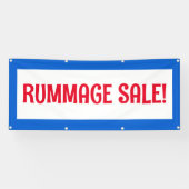 Vente de rummage ! Bannière rouge blanc et bleu (Horizontal)