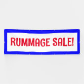 Vente de rummage ! Bannière rouge blanc et bleu (Horizontal)