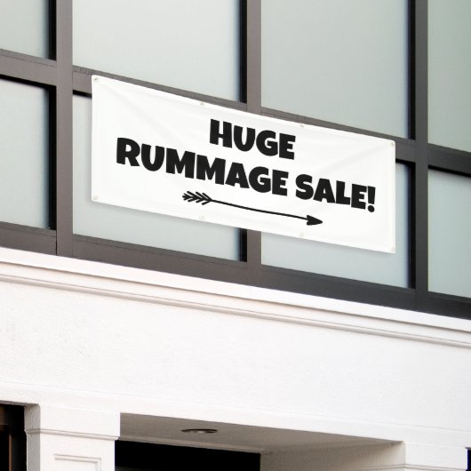 Vente De Rummage Énorme ! Banderole (Bâtiment extérieur)