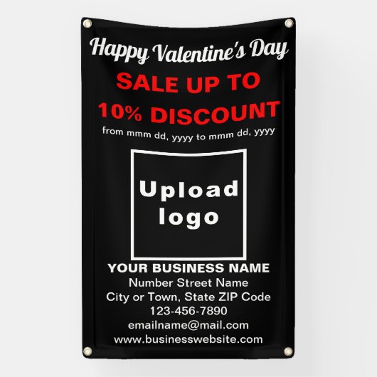 Vente de Saint Valentin sur bannière noire (Verticale)