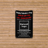 Vente de Saint Valentin sur bannière noire