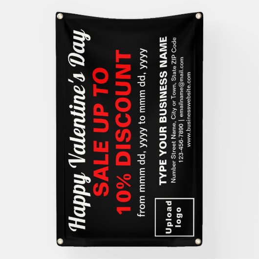 Vente de Saint-Valentin sur bannière rectangle noi (Verticale)