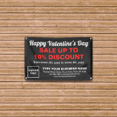 Vente de Saint-Valentin sur bannière rectangle noi