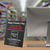 Vente de Saint-Valentin sur panneau Pedestal noir