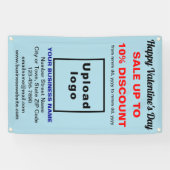 Vente de Saint-Valentin sur une bannière bleu clai (Horizontal)