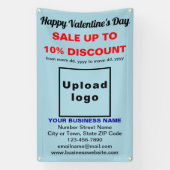 Vente de Saint-Valentin sur une bannière bleu clai (Verticale)