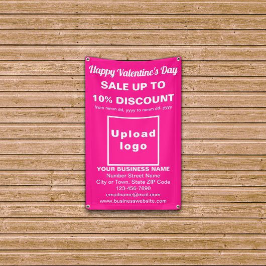 Vente de Saint-Valentin sur une bannière rose