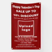 Vente de Saint Valentin sur une bannière rouge (Verticale)