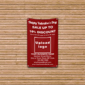 Vente de Saint Valentin sur une bannière rouge
