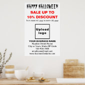 Vente d'Halloween d'affaires sur affiche blanche (Cuisine)
