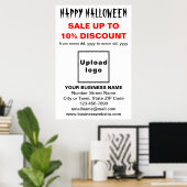 Vente d'Halloween d'affaires sur affiche blanche (Bureau à domicile)