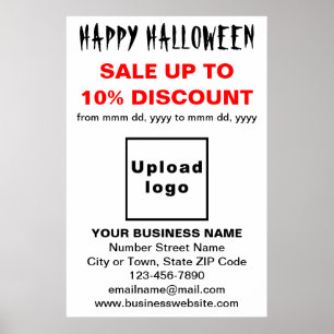 Vente d'Halloween d'affaires sur affiche blanche