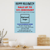 Vente d'Halloween d'affaires sur affiche bleu clai (Cuisine)