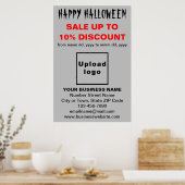 Vente d'Halloween d'affaires sur affiche grise (Cuisine)