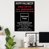 Vente d'Halloween d'affaires sur affiche noire (Bureau à domicile)