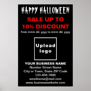 Vente d'Halloween d'affaires sur affiche noire