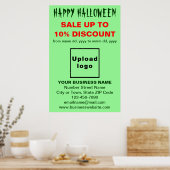 Vente d'Halloween d'affaires sur affiche verte lég (Cuisine)