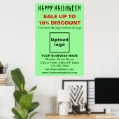 Vente d'Halloween d'affaires sur affiche verte lég (Bureau à domicile)