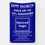Vente d'Halloween d'affaires sur bannière bleue (Verticale)