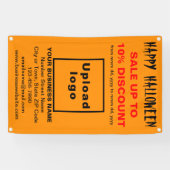 Vente d'Halloween d'affaires sur bannière orange (Horizontal)