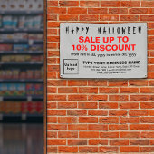 Vente d'Halloween d'affaires sur bannière rectangl
