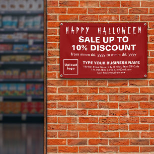 Vente d'Halloween d'affaires sur bannière rectangl